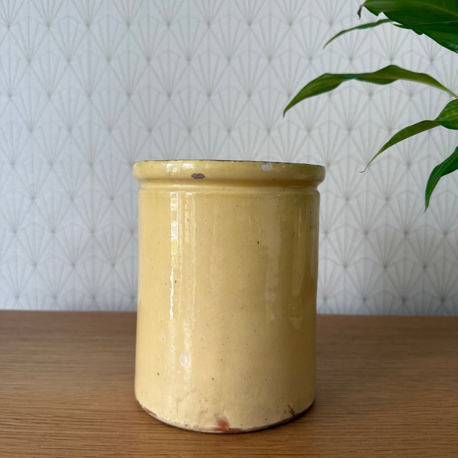 French Confit Pot Antique Yellow Terracotta Crock Stoneware 29042512 Unmarked