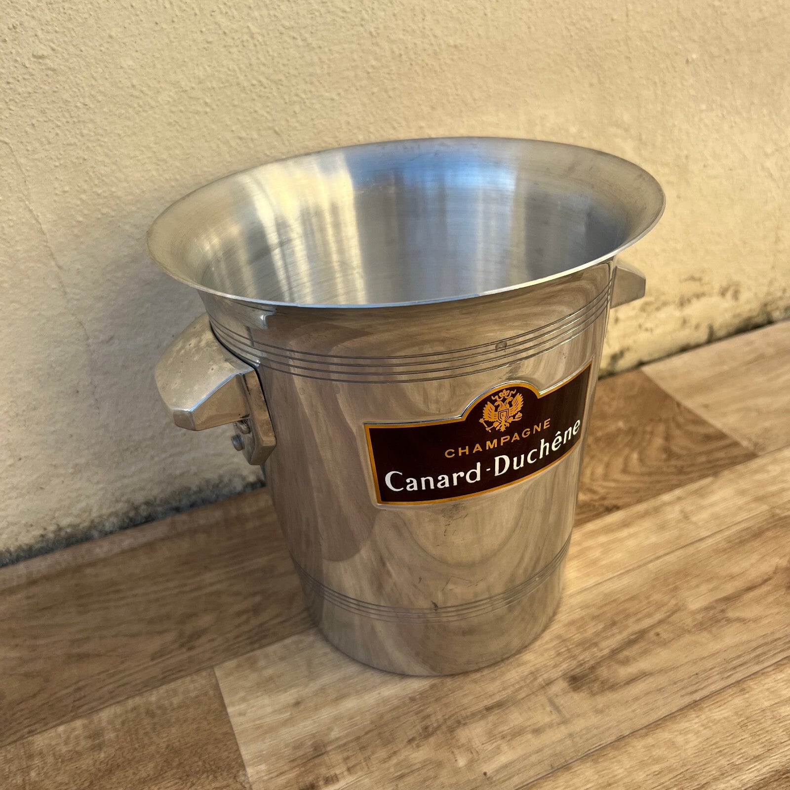 French Champagne Ice Bucket Canard-Duchene Silver Metal Vintage 27102415 Canard-Duchêne