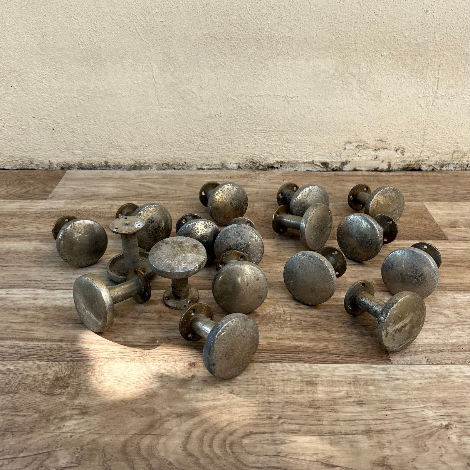 Vintage French Brass Door Knobs Set 17 Antique Hardware Collection 0409227 Unbranded