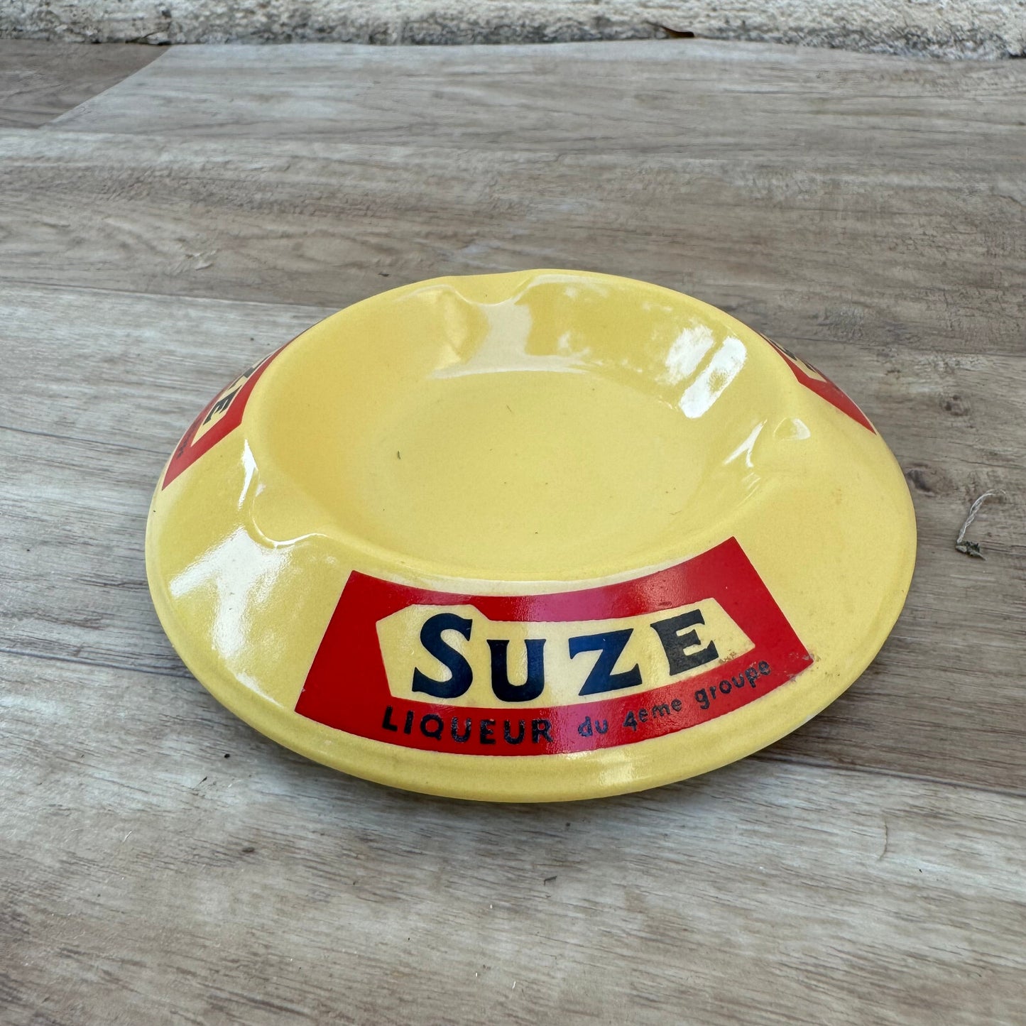 French Suze Ashtray Vintage Yellow Ceramic Liqueur Advertising 22072413 Fleamarketfrance