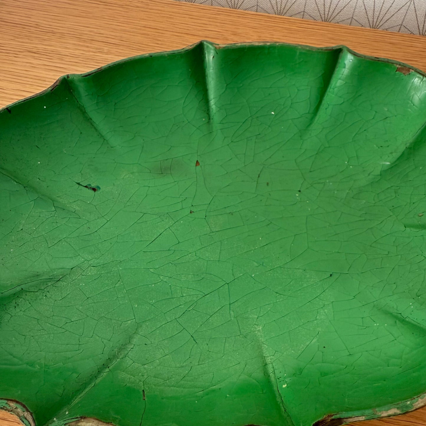 VINTAGE FRENCH BREAD FRUITS BASKET LEAF WOOD 19062511 Antique