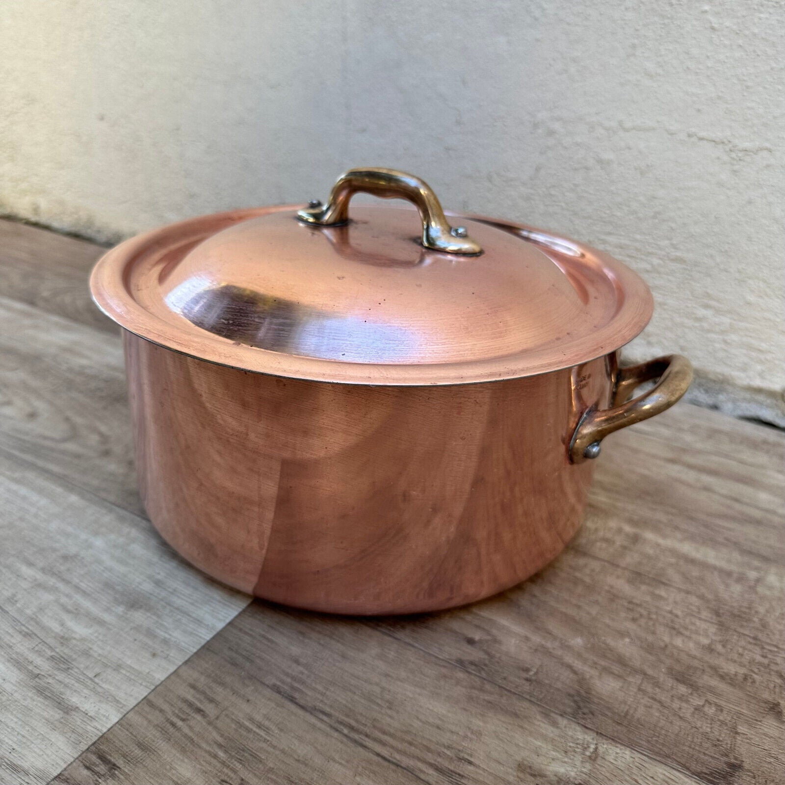 Made in France Paris French stock pot Vtg Copper Cookware 7 3/4" 2009236 - Fleamarketfrance