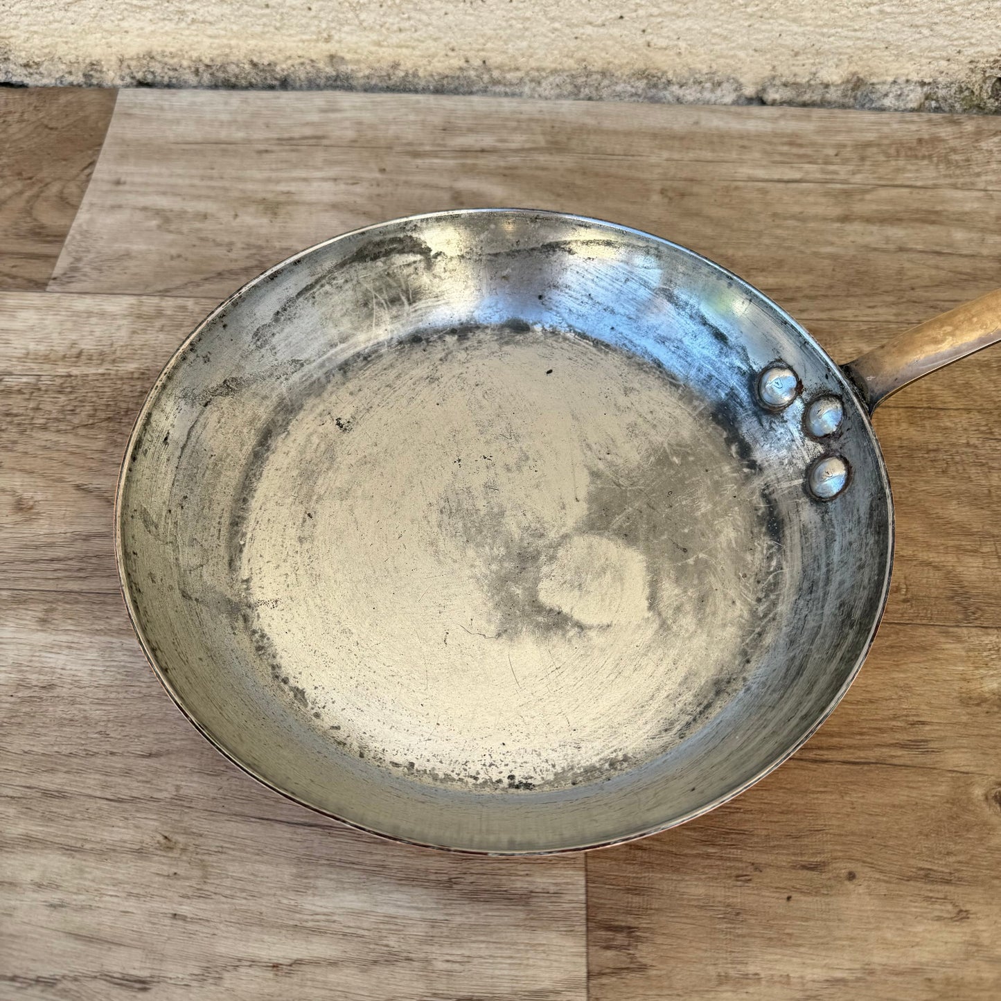 Vintage French Copper Frying Pan Tin Lined 8.5" Professional Cookware 1404243 Unbranded