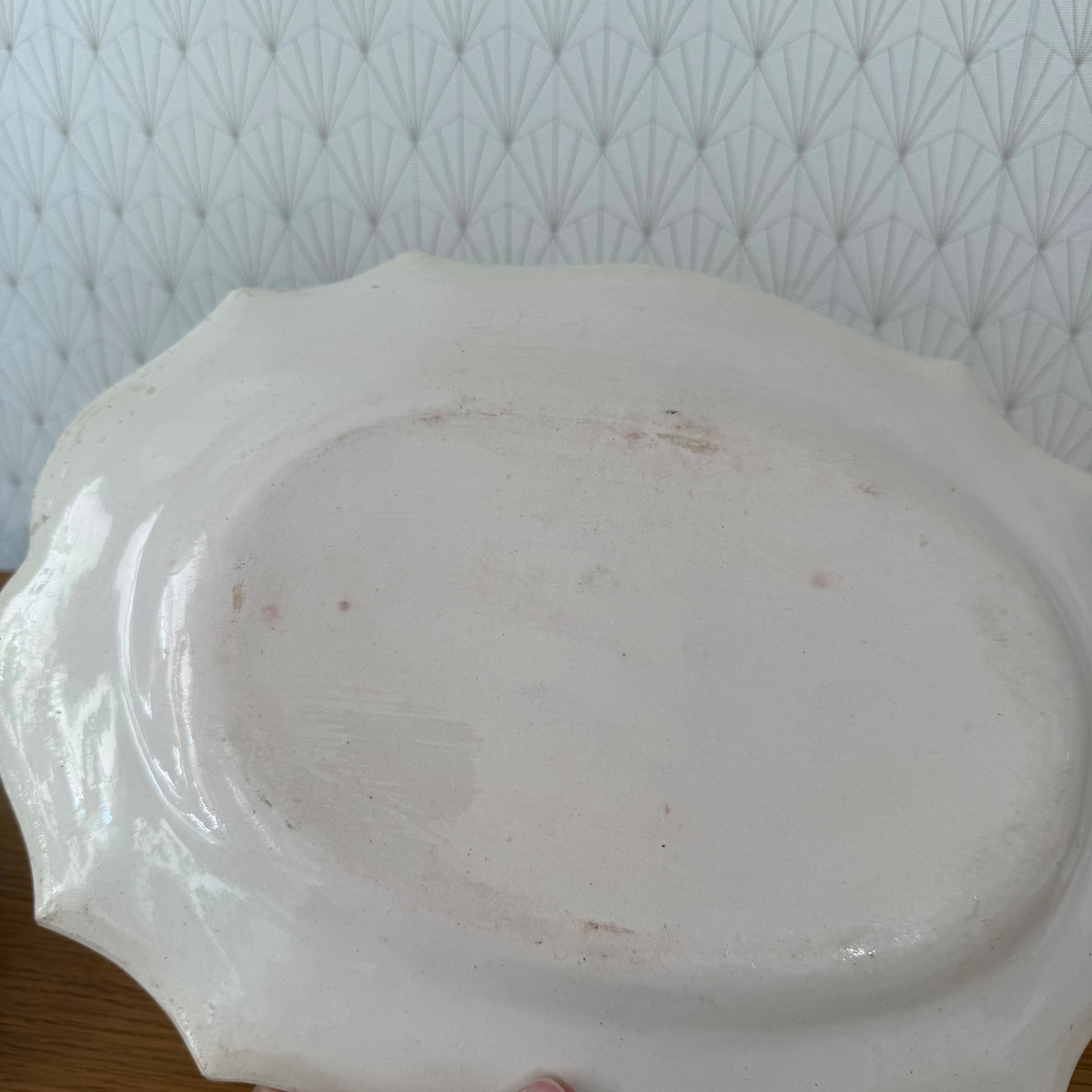 French Ironstone Oval Platter White Serving Dish Antique 04092628
