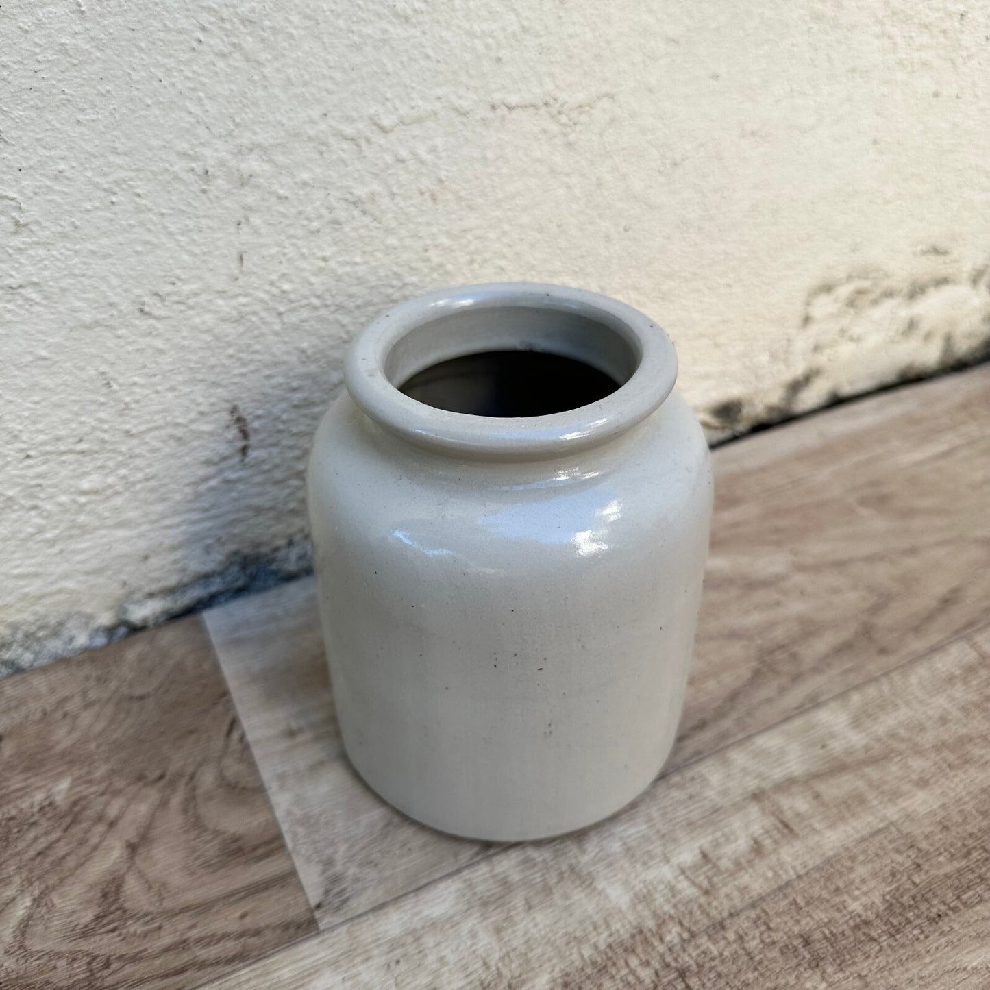 French Stoneware Confit Pot Grey Antique Mustard Jar Kitchen 0112326 Unmarked