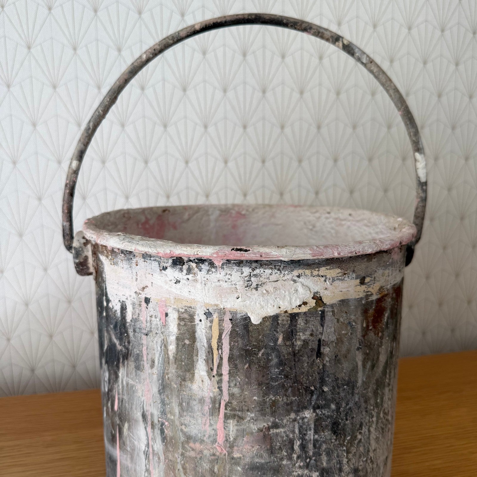 French Paint Bucket Vintage Industrial Metal Decorator Pot Handle 1310254 Fleamarketfrance : French vintage and antique decor