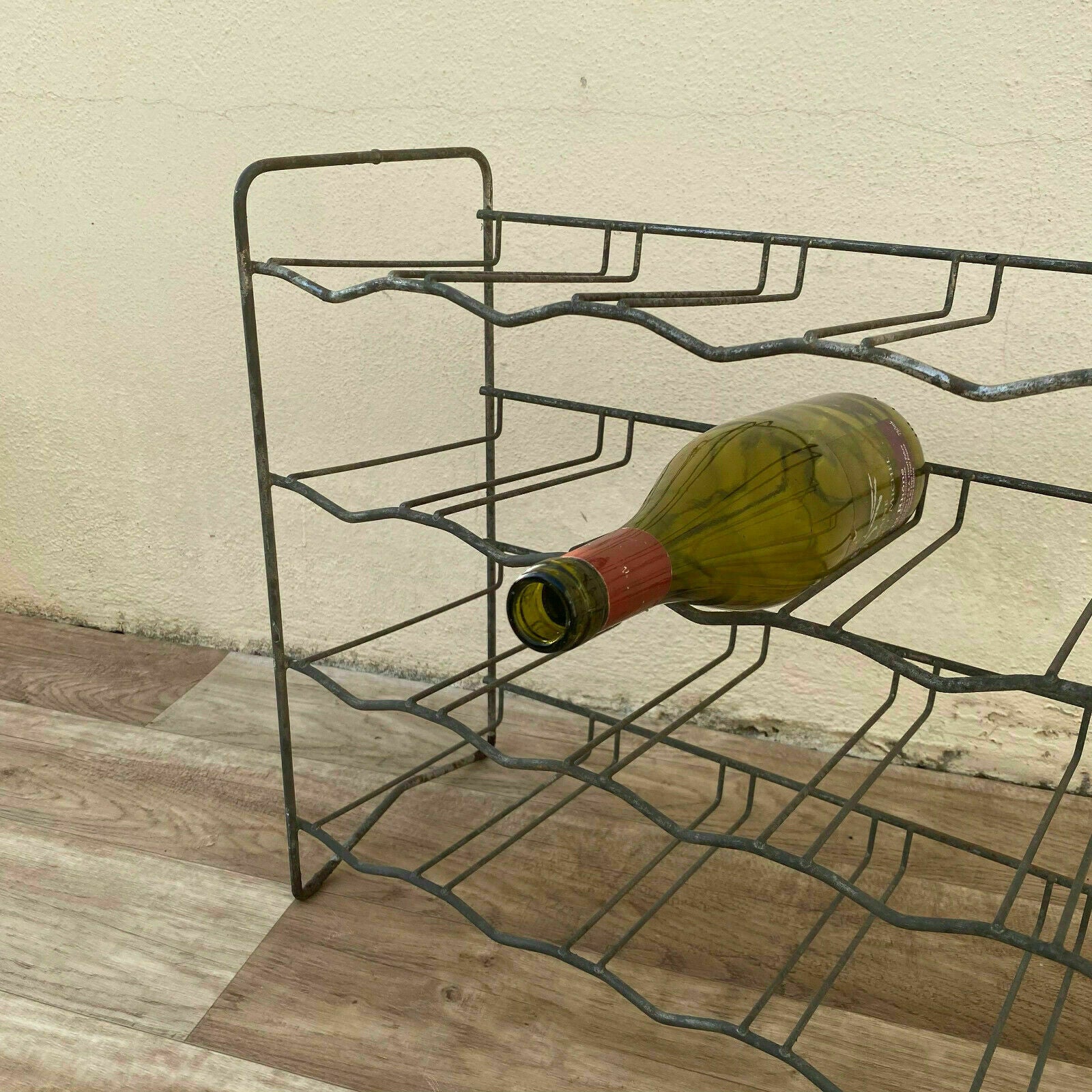 VINTAGE French METAL 20 WINE BOTTLE RACK 1950 old style 16062126 - Fleamarketfrance