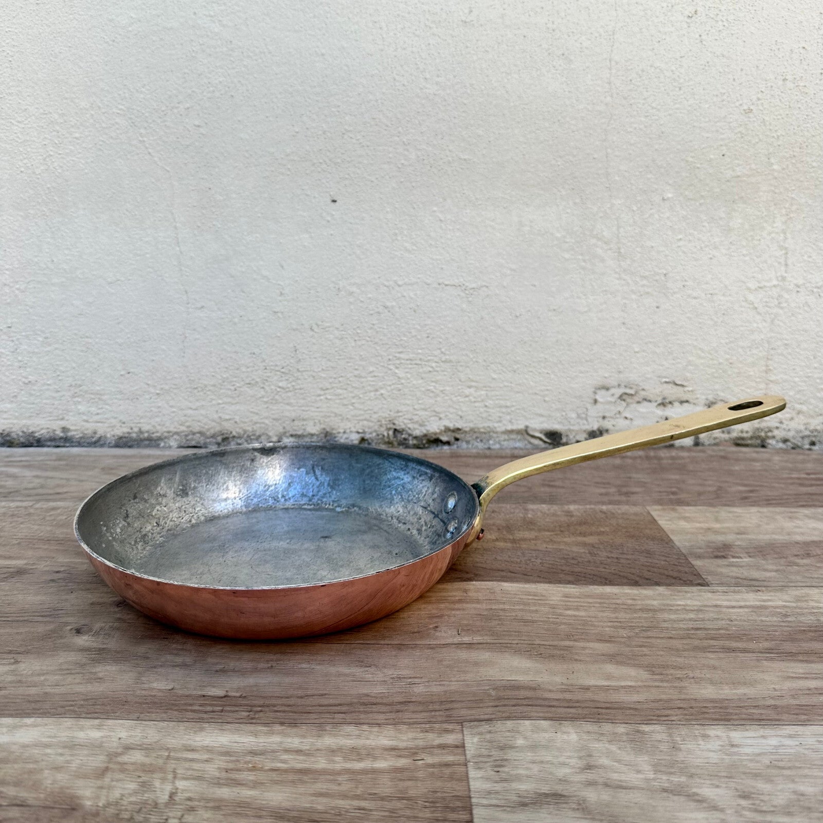 French Copper Pan Villedieu CVD Tin Lined 8 3/4" Cookware 2407232 Fleamarketfrance
