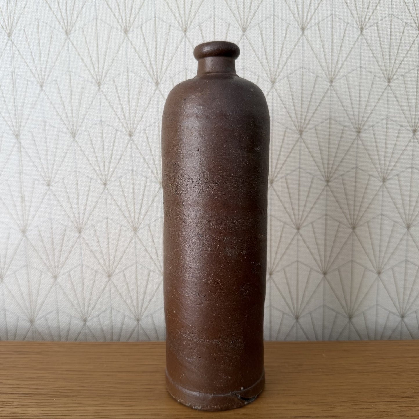 French Stoneware Bottle Antique Water Jug Unglazed Brown 9.4" 2706266 Unmarked