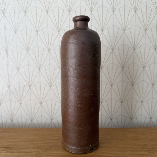 French Stoneware Bottle Antique Water Jug Unglazed Brown 9.4" 2706266 Unmarked
