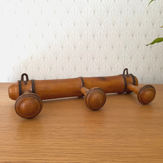 Antique French Coat Hook Hat 3 Pegs Hanger Faux Bamboo rack 0810251