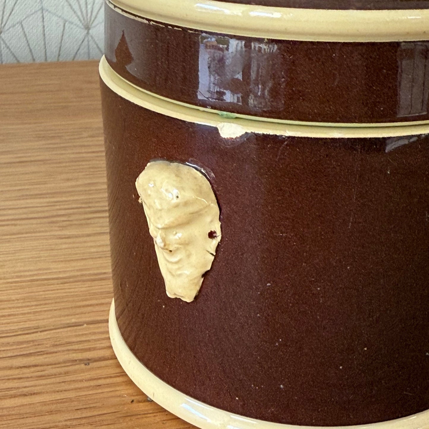 French Terrine Pot Sarreguemines Brown Glazed Foie Gras Dish 0112245 Unmarked