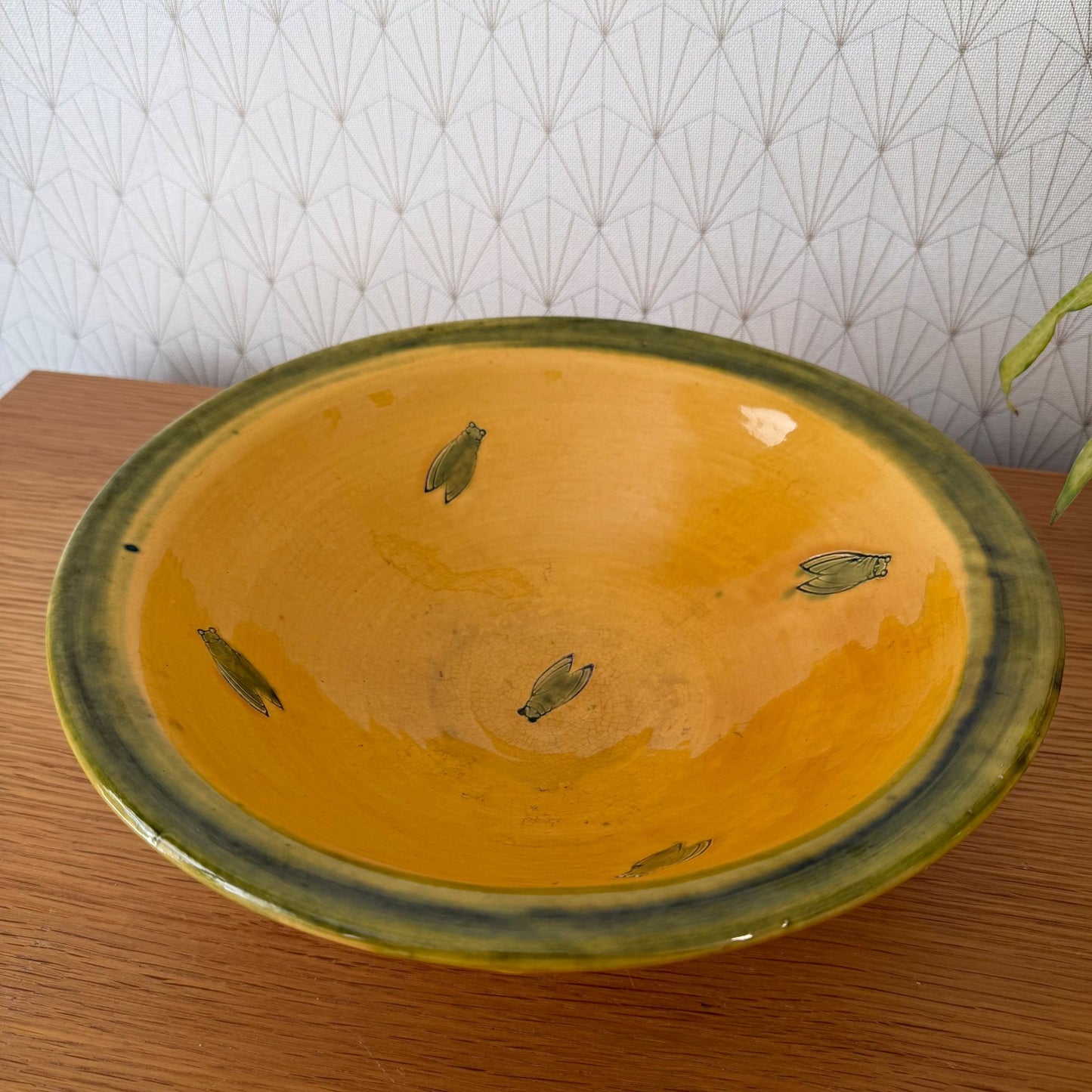 French Terracotta Tian Bowl Provence Vintage Pottery Cicada 1407266