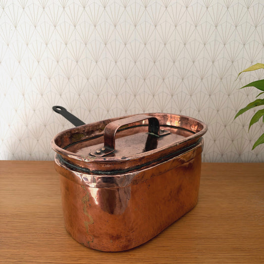 French Antique Copper Dovetailed Braising Pan with Lid 19c 2909267 Unbranded