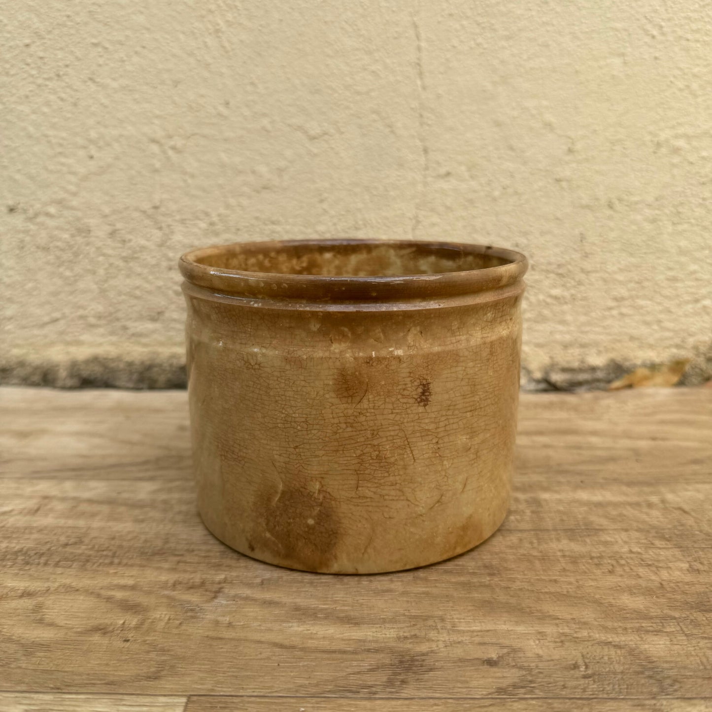 HANDMADE GLAZED YELLOW ANTIQUE FRENCH CONFIT JAM POT 3008241 Unmarked