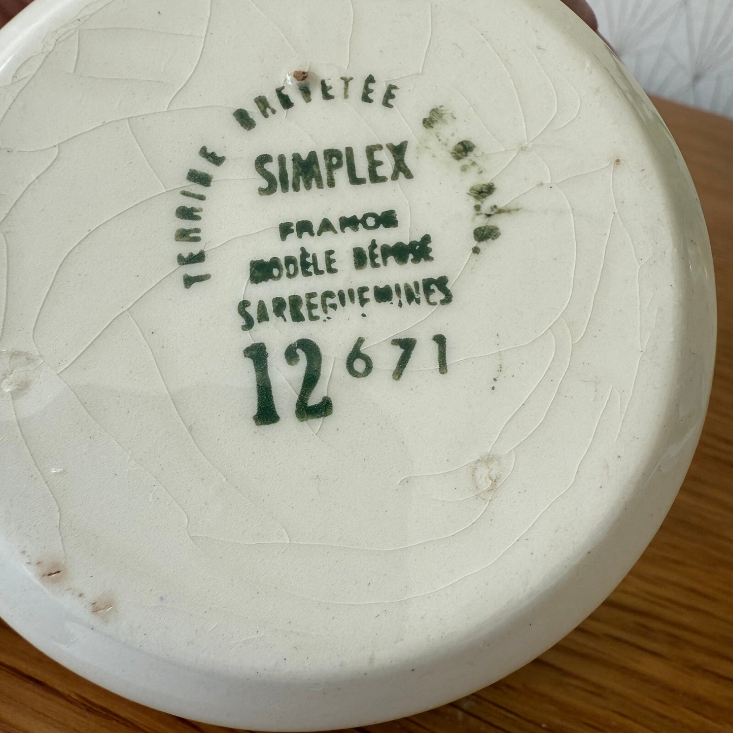 French Vintage Terrine Sarreguemines White Ceramic Foie Gras Pot 11012516 Sarreguemines