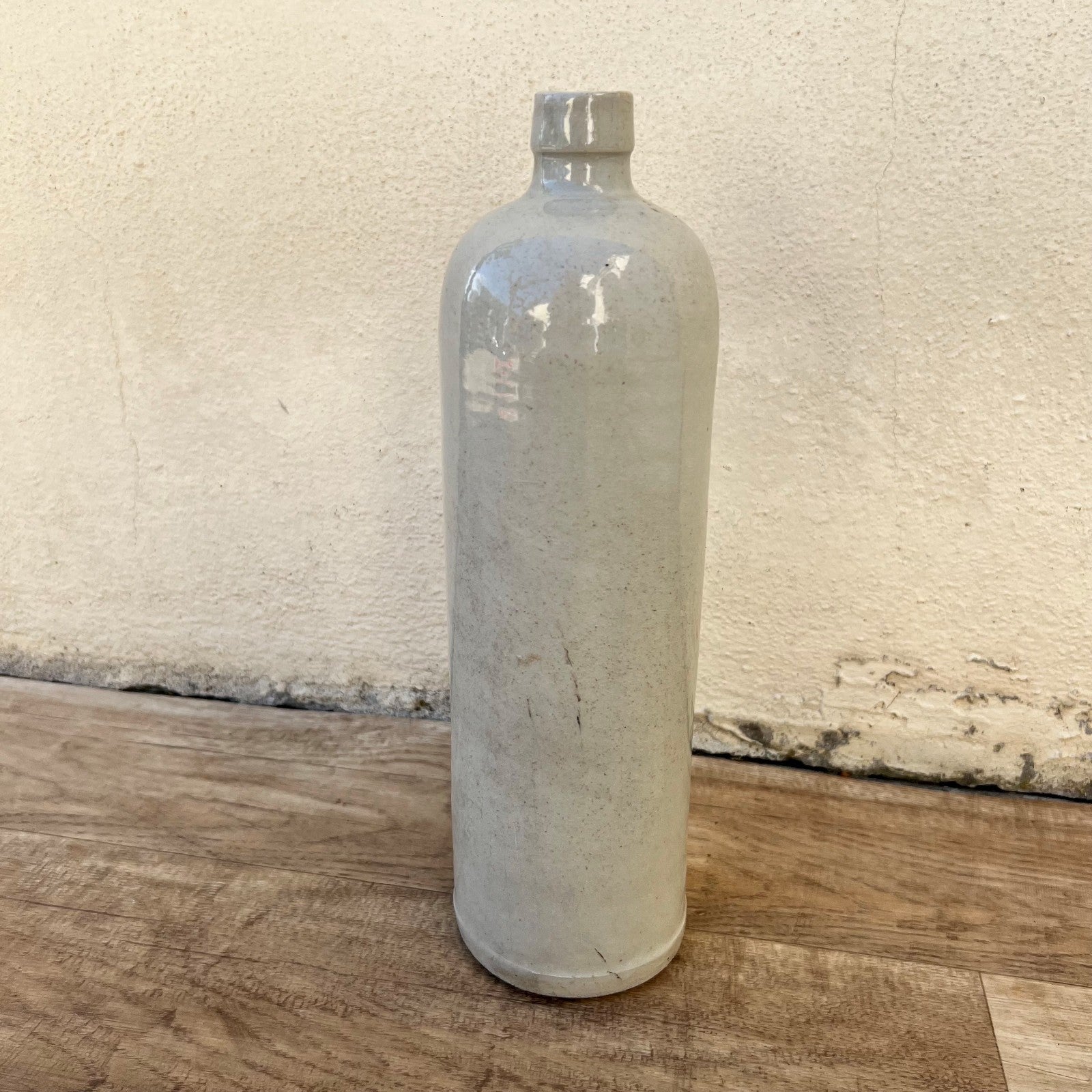 French Stoneware Bottle Vintage Ceramic Wine Water Jug Gray Pottery 2912252 Unmarked