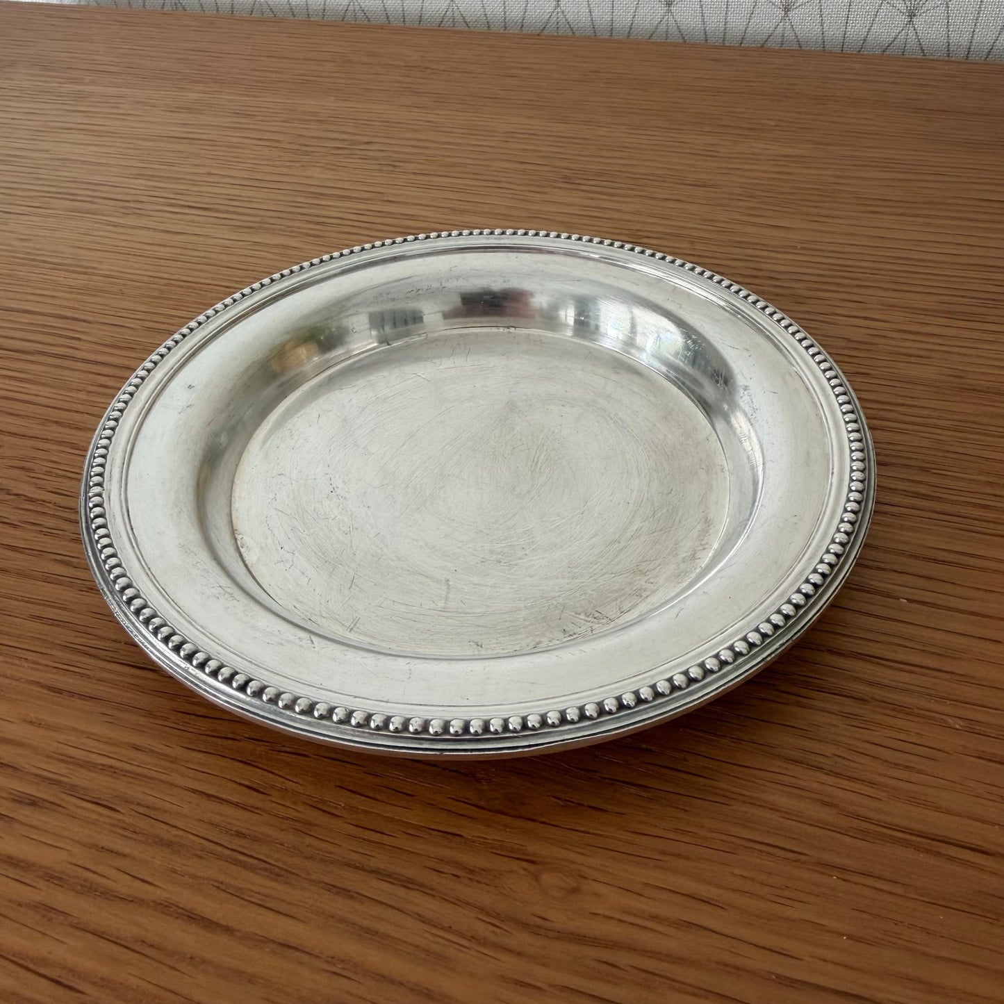 Christofle Gallia Silverplate Pearl Beaded Wine Coaster France 26072610 ercuis