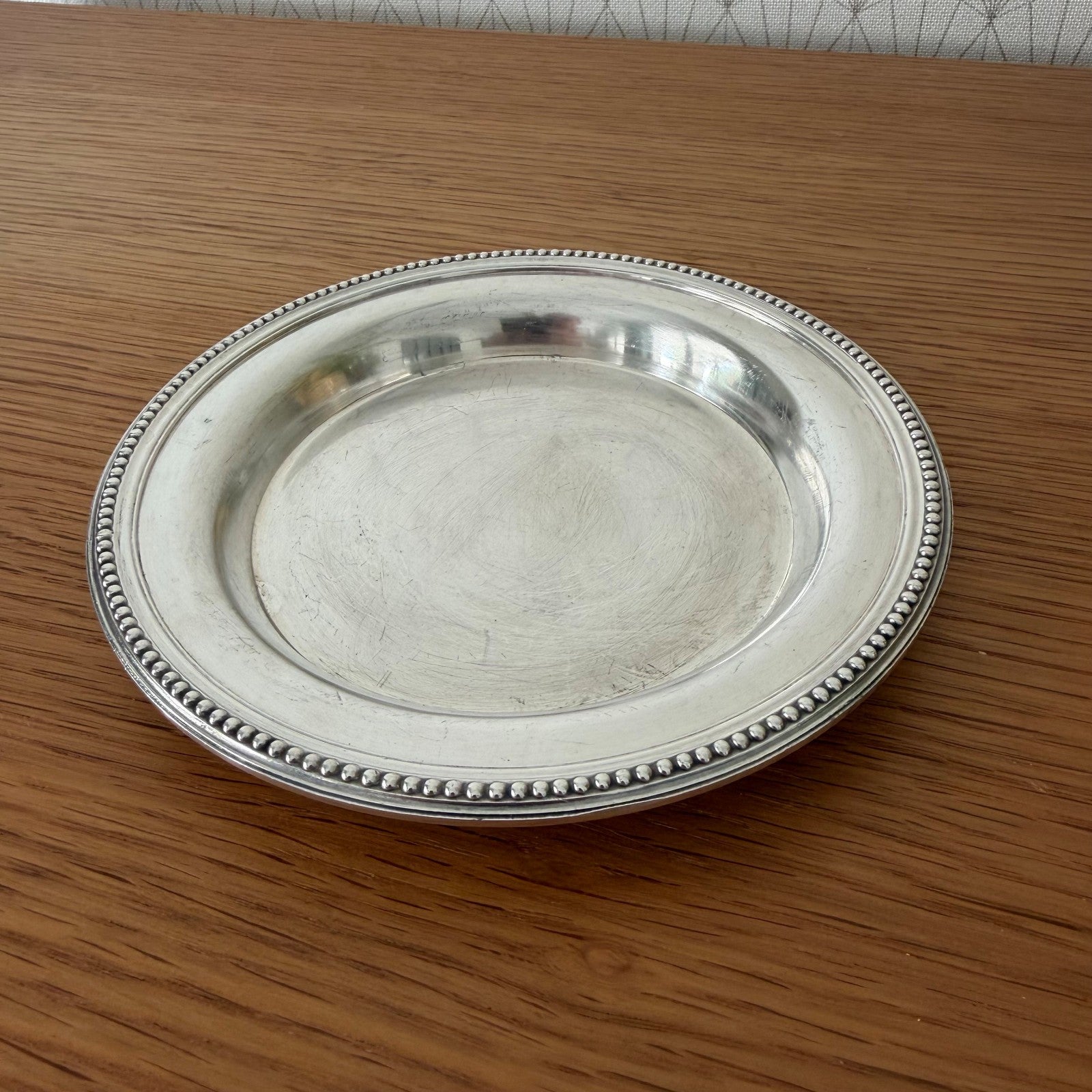 Christofle Gallia Silverplate Pearl Beaded Wine Coaster France 26072610 ercuis