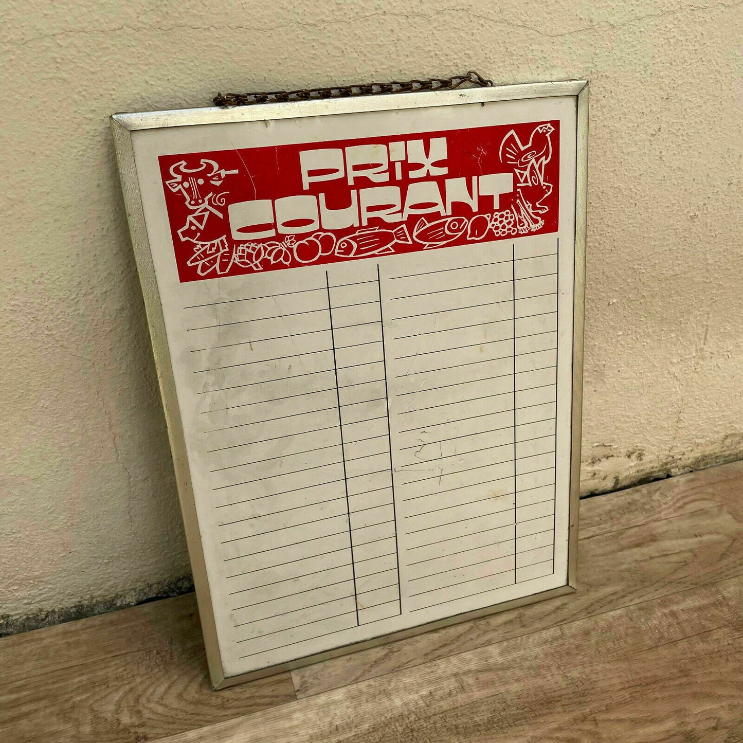 French Vintage Menu Board Restaurant Prix Courant 1950s Advertising 01112114 Fleamarketfrance