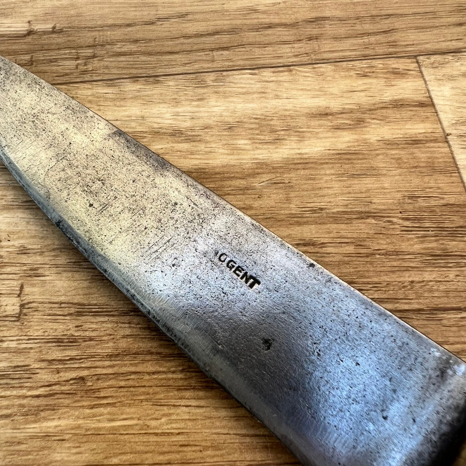 French Butcher Knife Vintage GEANT Carbon Steel Wood Handle 10.5" 24112421 GEANT