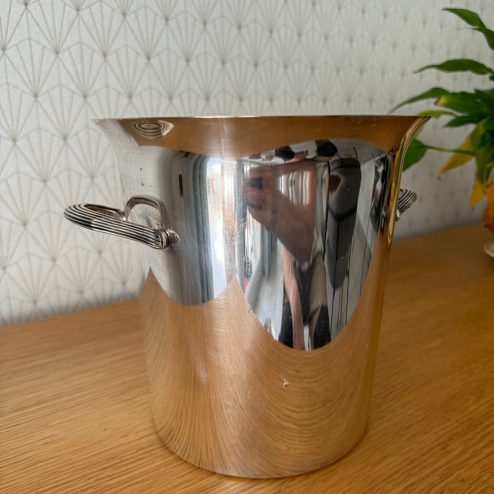 French Silverplate Ice Bucket Wine Champagne Cooler Vintage 1950s 0208247 Unbranded