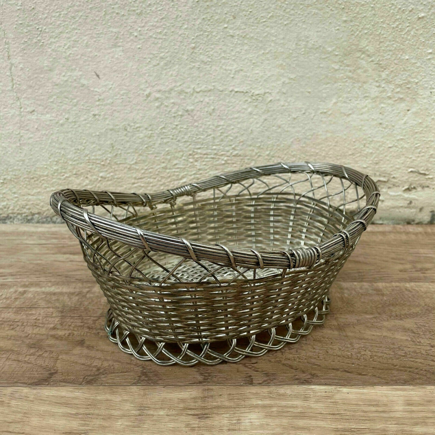 Vintage French Wire Bread Basket Silverplated Metal Baguette 1405217 Unbranded