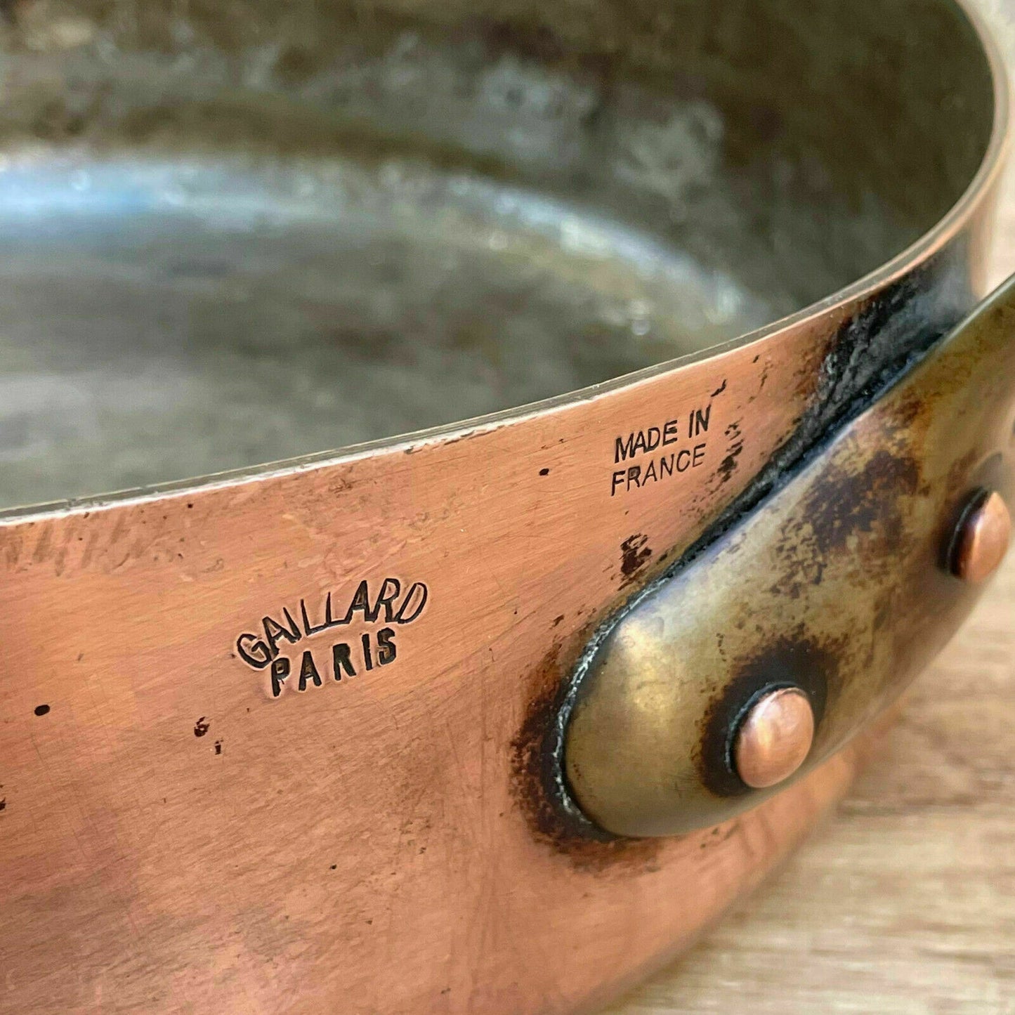 Gaillard Paris France saute Pan 9 1/2" Vtg Copper Cookware 0310217 - Fleamarketfrance