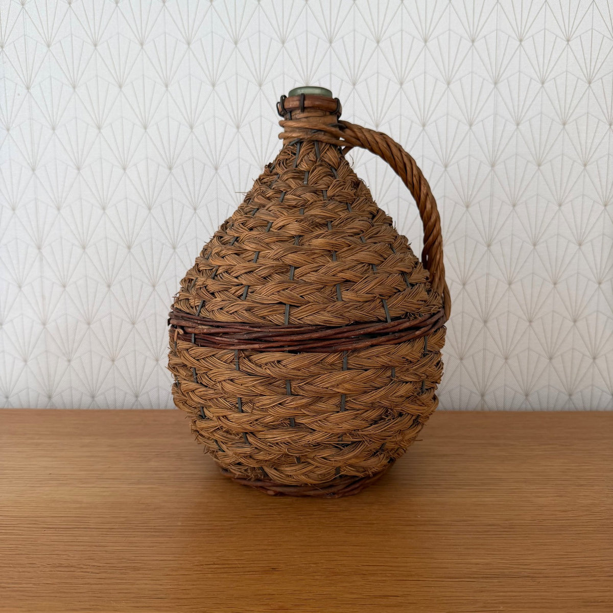 French Dame Jeanne Demijohn Rattan Wicker Basket Carboy Bonbonne 0409268