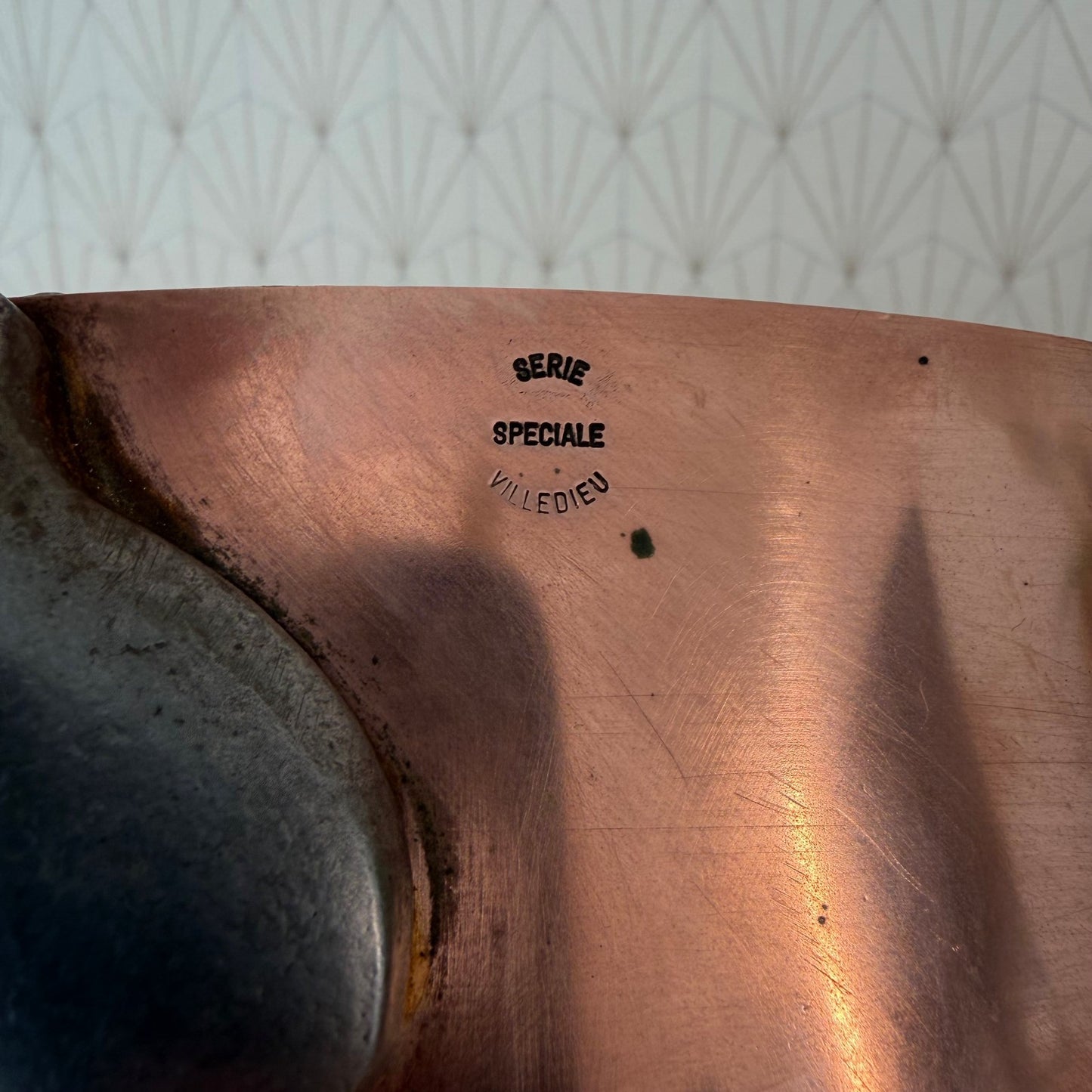 French Copper Sauteuse Pan Villedieu Tin Lined Professional Cookware 0505262 Unbranded