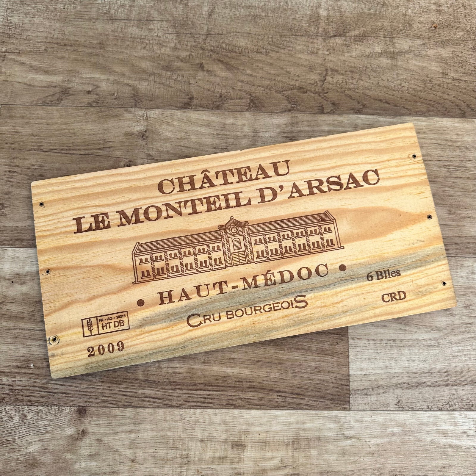 French Wine Crate Panel Vintage Bordeaux Haut-Medoc Wall Decor 10022449 Unbranded