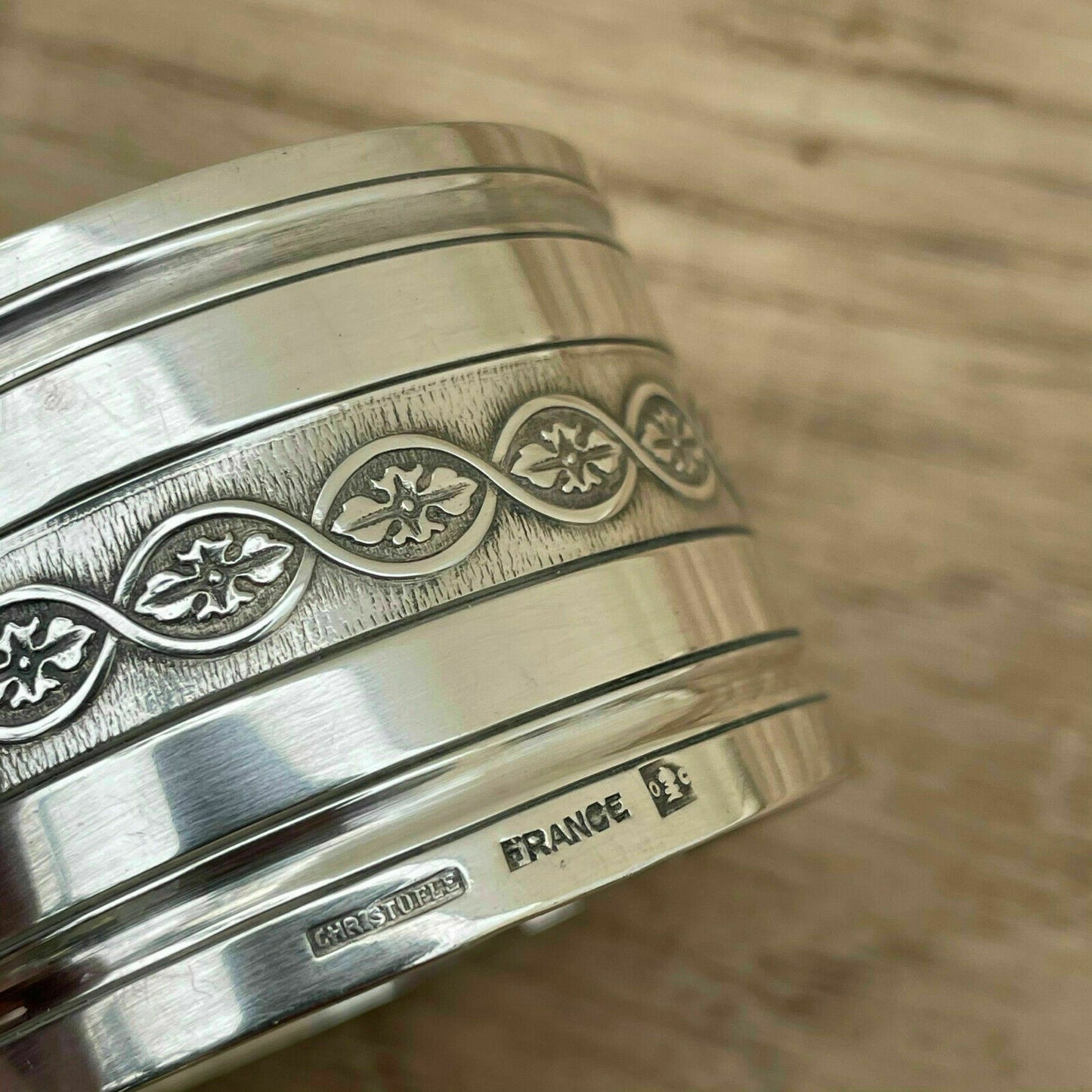 Christofle Silver Napkin Ring French Silverplate Vintage Antique 04082111 Christofle