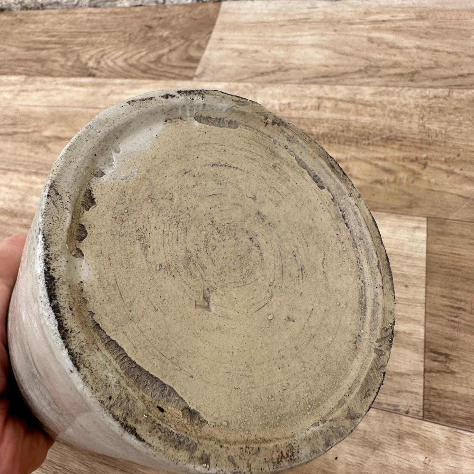 French Confit Pot Antique Stoneware Kitchen Jar 6.25" Sage Green 11052310 Unmarked