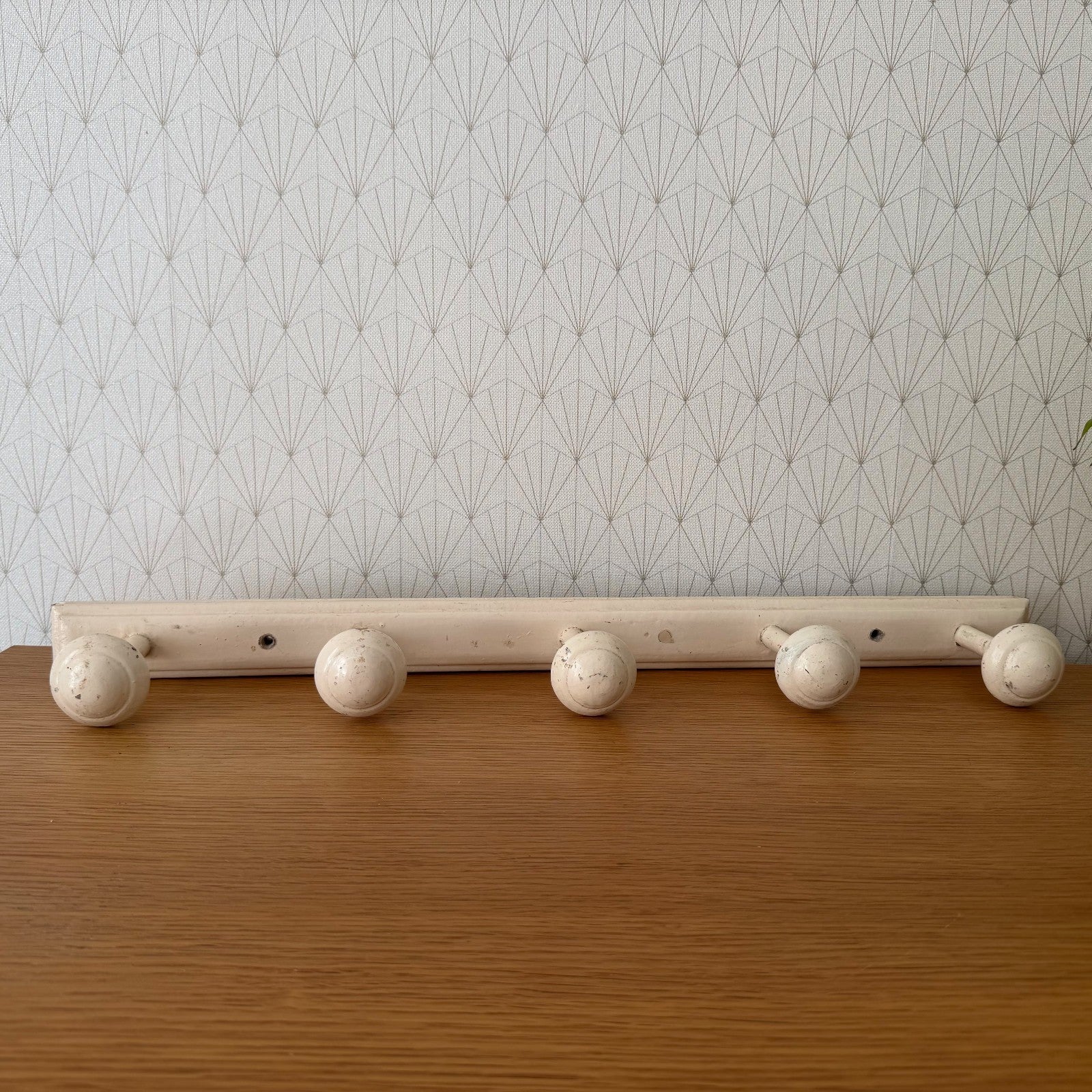 French Vintage Wood Wall Coat Rack 5 Pegs Hat Hook Hanger 16062618 Unbranded