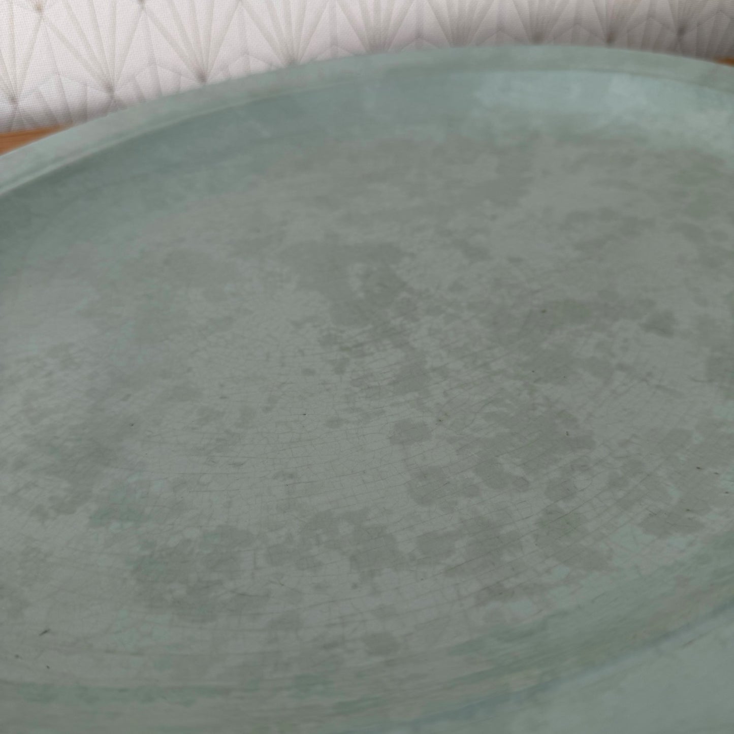 French Celadon Glazed Oval Serving Platter Ironstone Dish 25052615 Unbranded