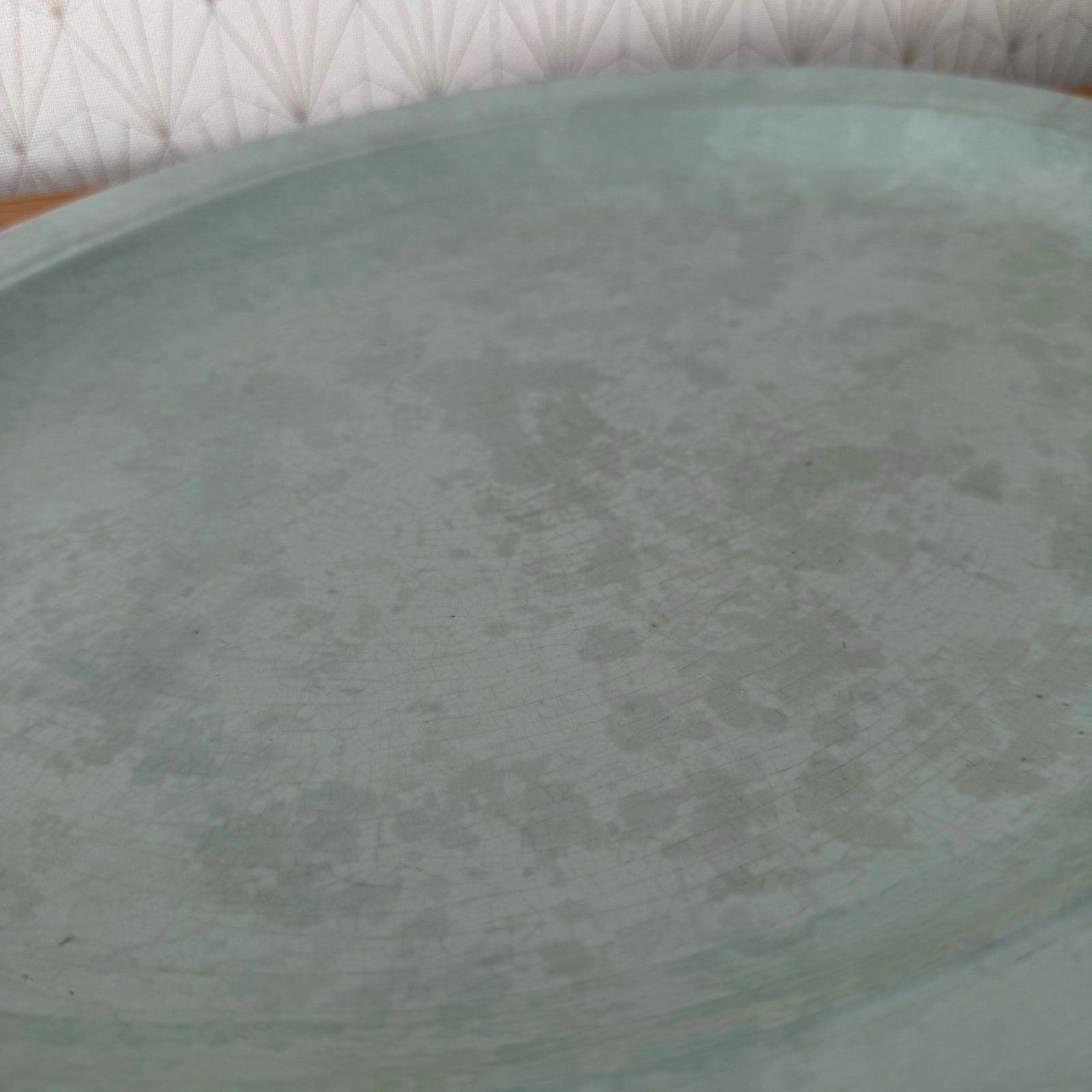 French Celadon Glazed Oval Serving Platter Ironstone Dish 25052615 Unbranded