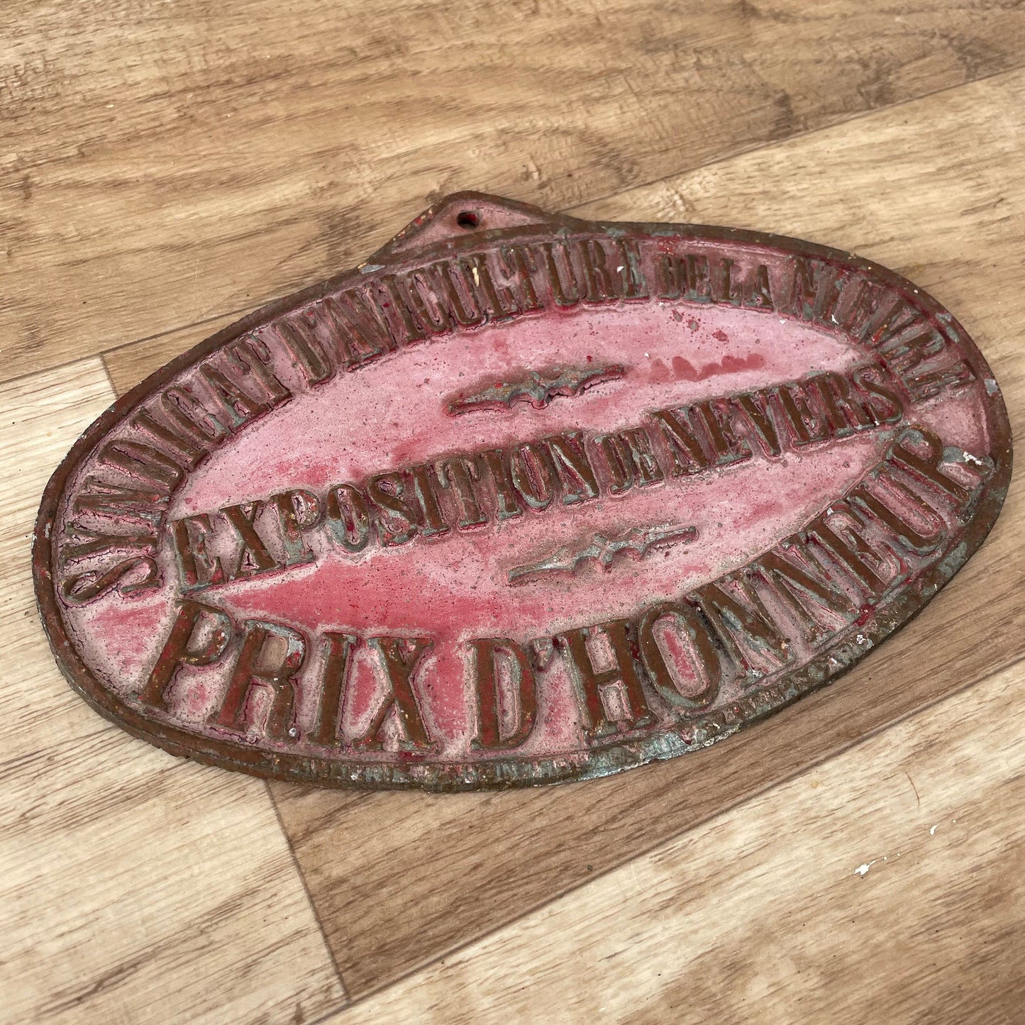 French Agricultural Award Plaque Vintage Prize Sign Trophy Metal 1103256 Fleamarketfrance