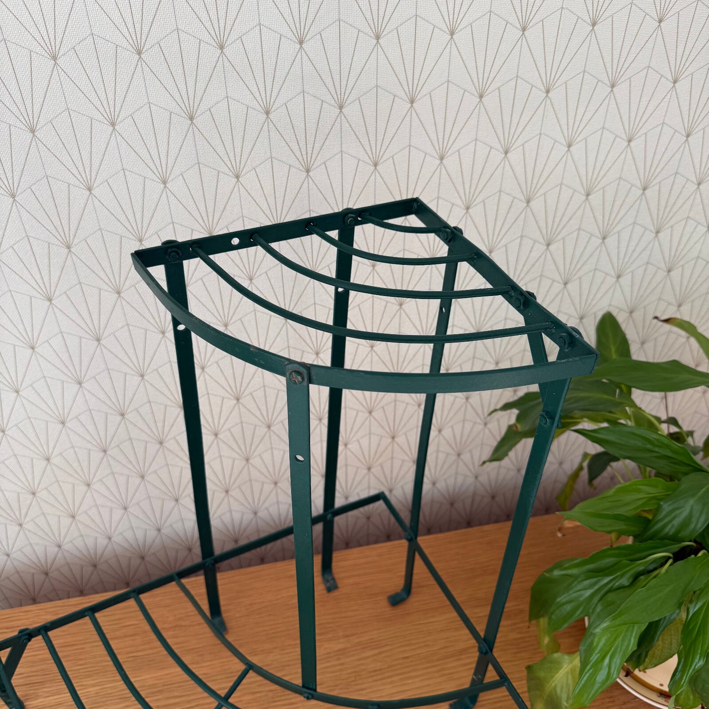 Vintage French Plant Stand Metal Green Two Tier Garden Display 0301253 Unbranded