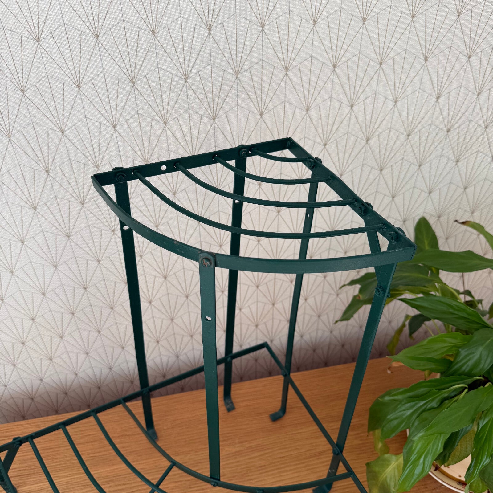 Vintage French Plant Stand Metal Green Two Tier Garden Display 0301253 Unbranded