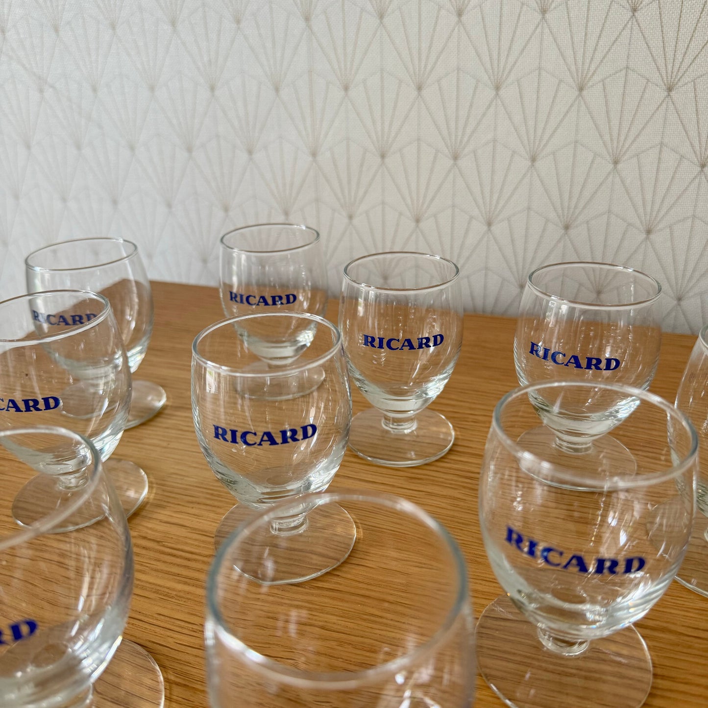 Vintage French Ricard Pastis Glasses Set of 10 Stemware Anisette 0405241 Ricard
