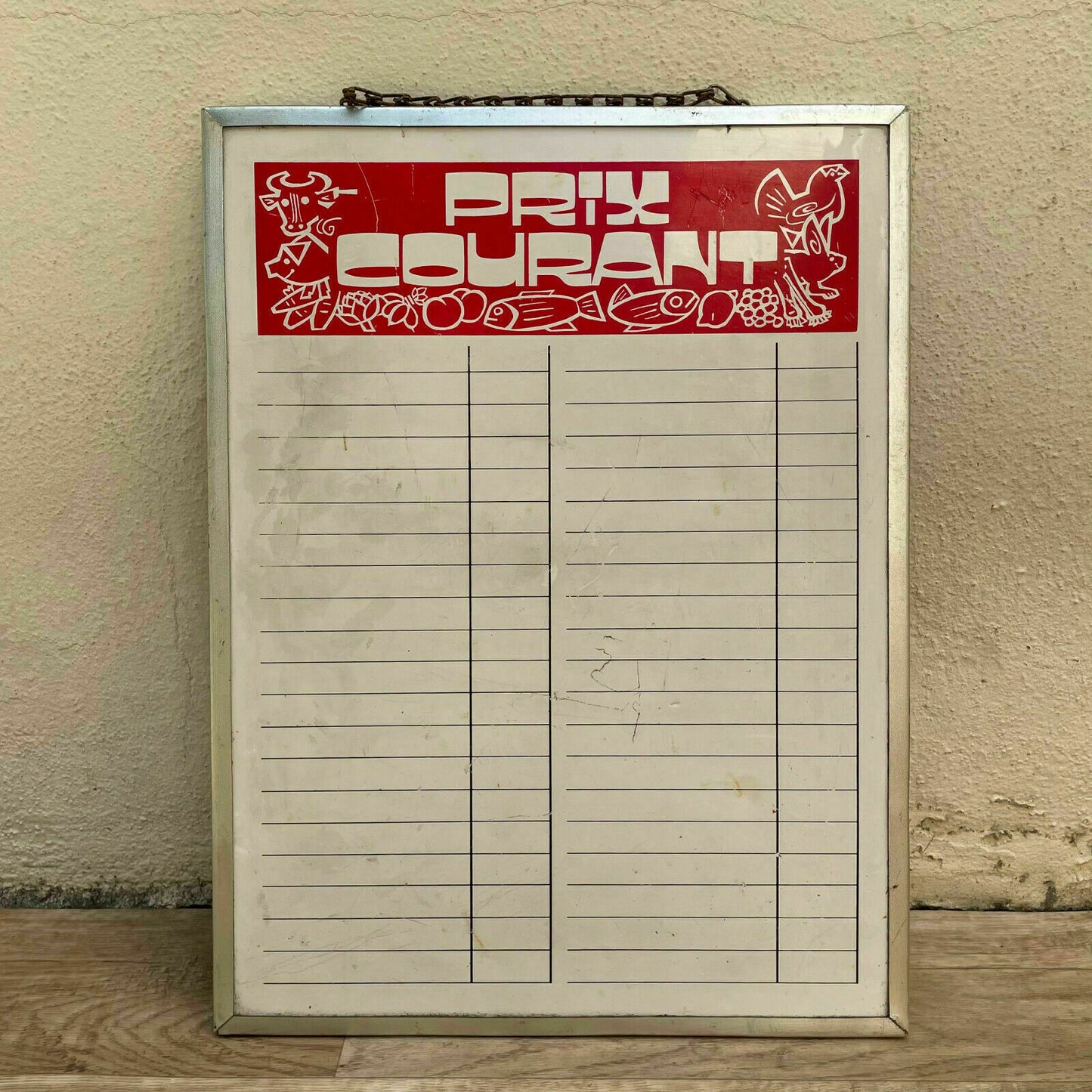 French Vintage Menu Board Restaurant Prix Courant 1950s Advertising 01112114 Fleamarketfrance