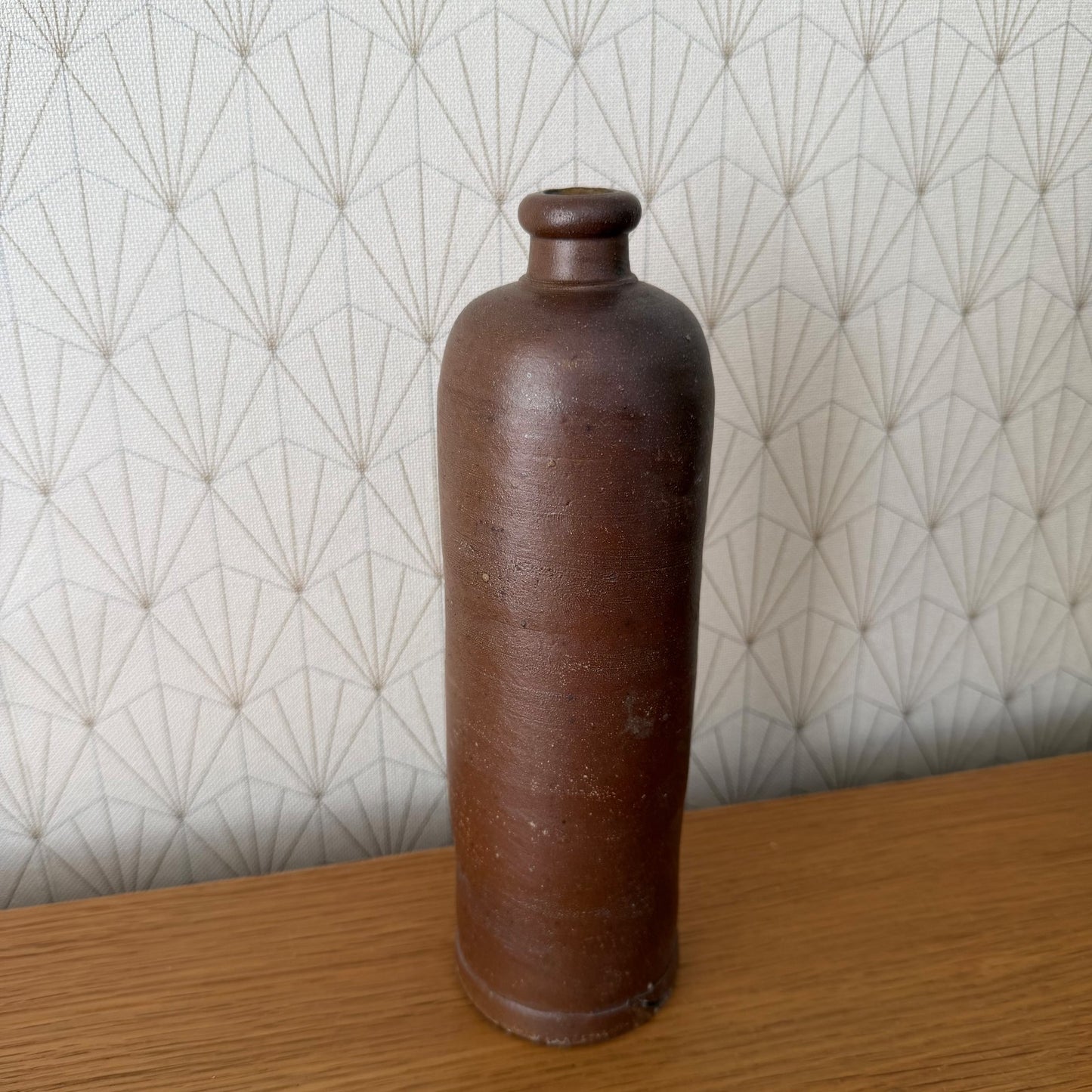 French Stoneware Bottle Antique Water Jug Unglazed Brown 9.4" 2706266 Unmarked