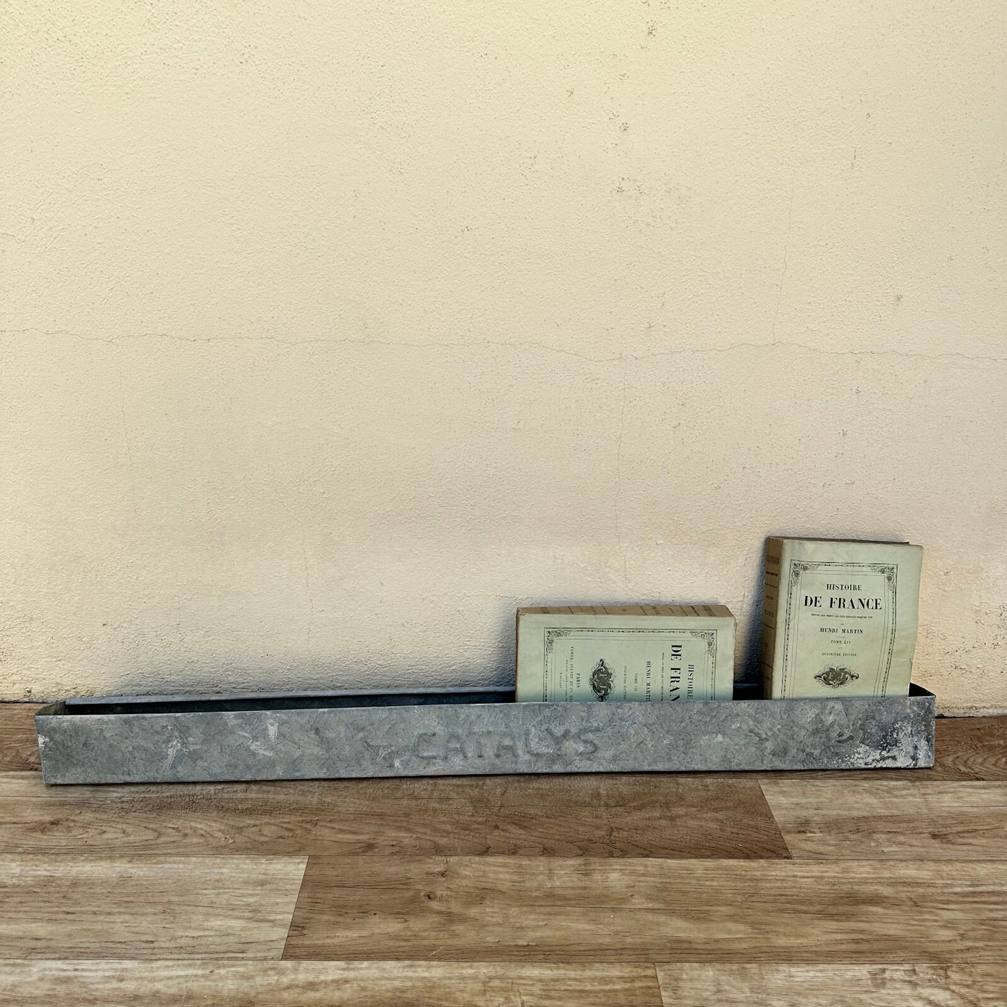 Vintage French Primitive Zinc Metal Country Farm Feeder Planter 1906231 shelf Fleamarketfrance