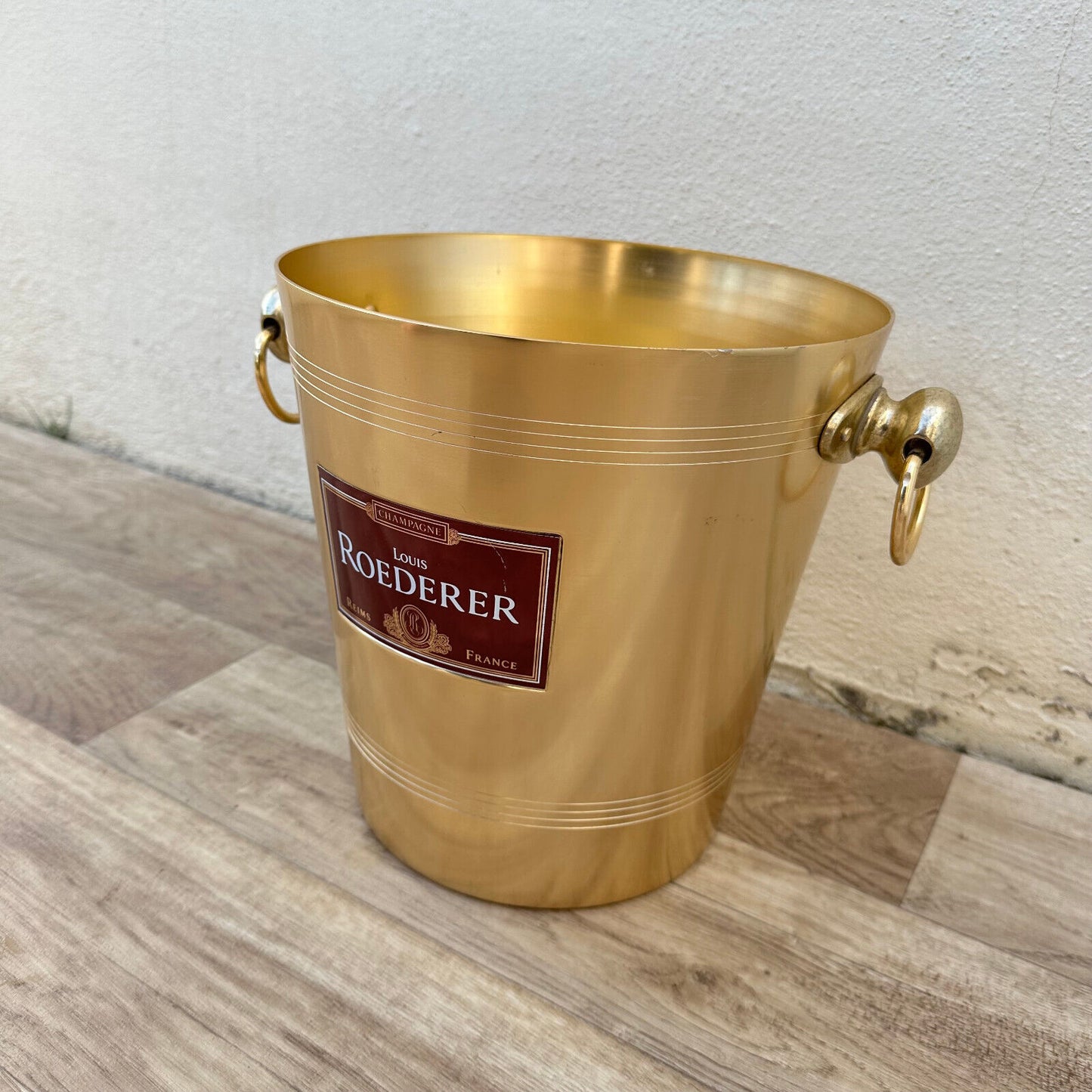 Vintage French Metal Champagne French Ice Bucket Cooler Basin ROEDERER 1302238 - Fleamarketfrance
