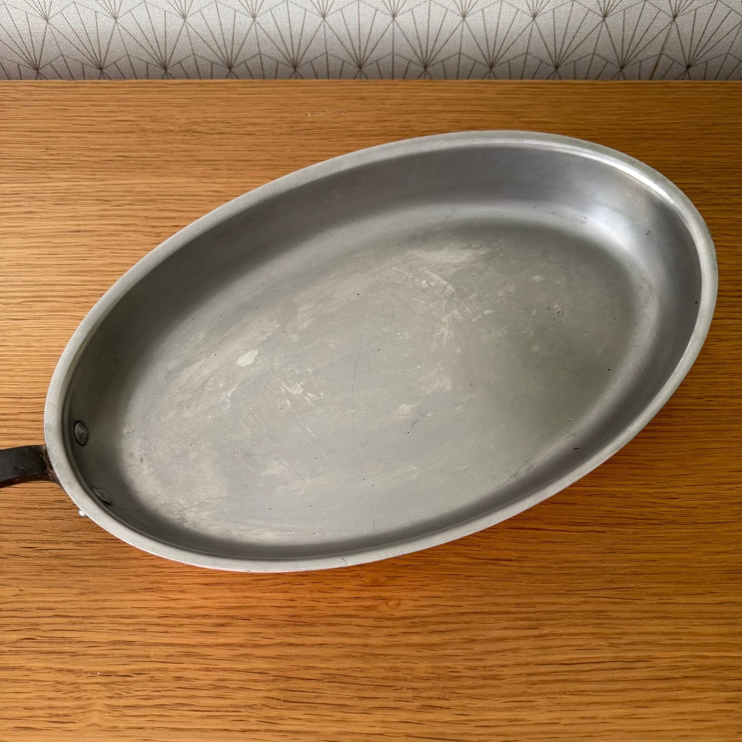 Vintage French Copper Fish Pan Oval Lecellier Villedieu Tin Lined 3008251 Unbranded