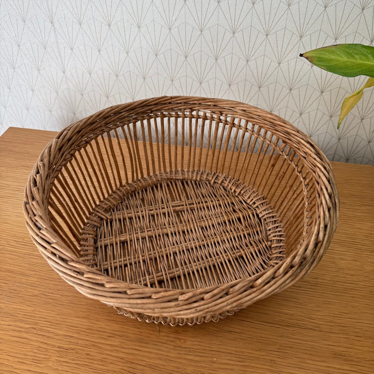 Basket Wicker Rattan Laundry Fruits House vintage french round cute 0409251 Fleamarketfrance
