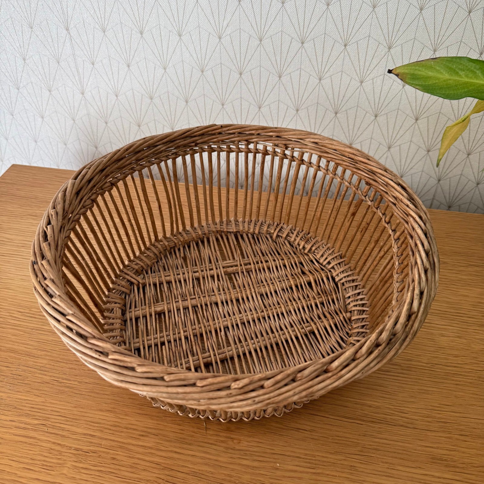 Basket Wicker Rattan Laundry Fruits House vintage french round cute 0409251 Fleamarketfrance
