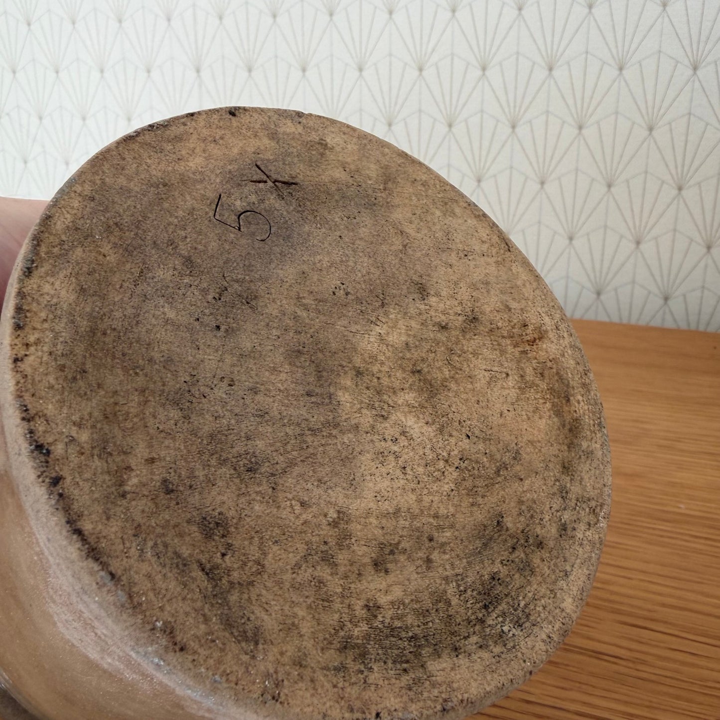 HANDMADE GLAZED BROWN ANTIQUE FRENCH CONFIT JAM POT STONEWARE 111255