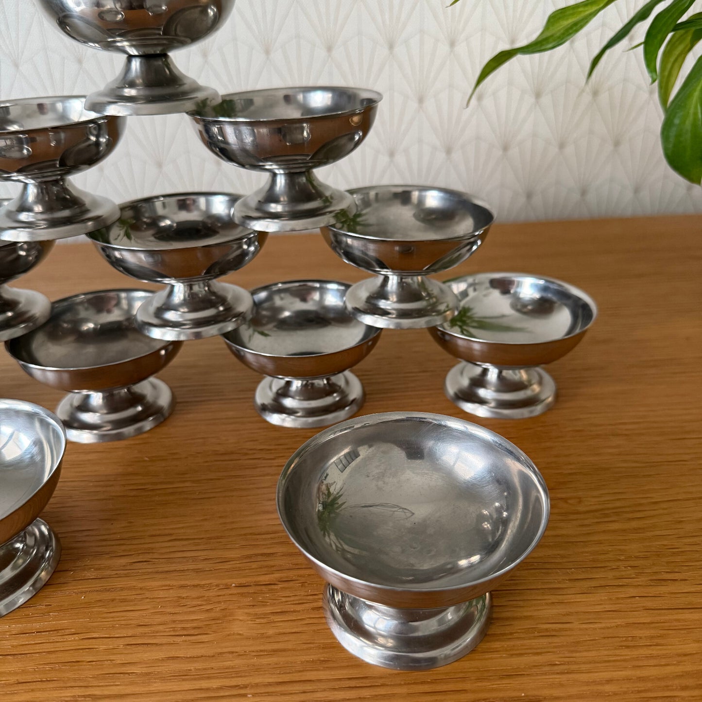 Set Of 12 Vintage Inox European Stainless Goblet Ice Cream Cup 1804256 Stainless