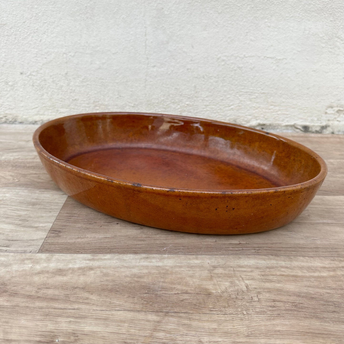 Large French pottery Brown Fruit bowl Provence Vintage Tian Plate DIGOIN 1805232 - Fleamarketfrance